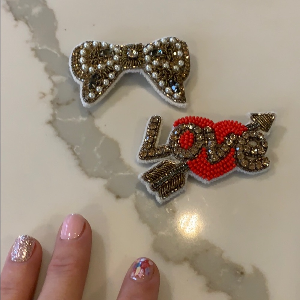 Brand new designer hand made sparkly pins